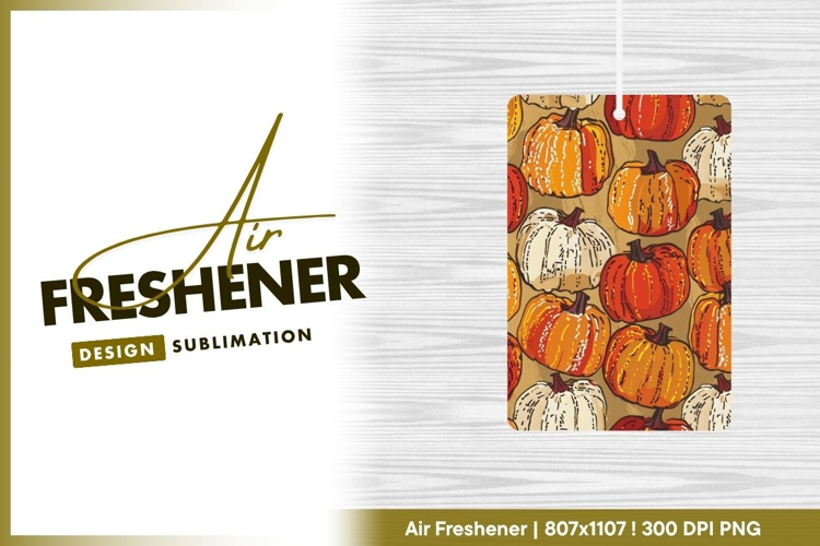 Hand-drawn pumpkin pattern in orange white air freshener