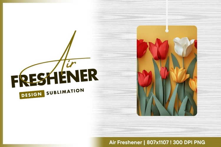 Paper Tulip Flowers in Red White and air freshener
