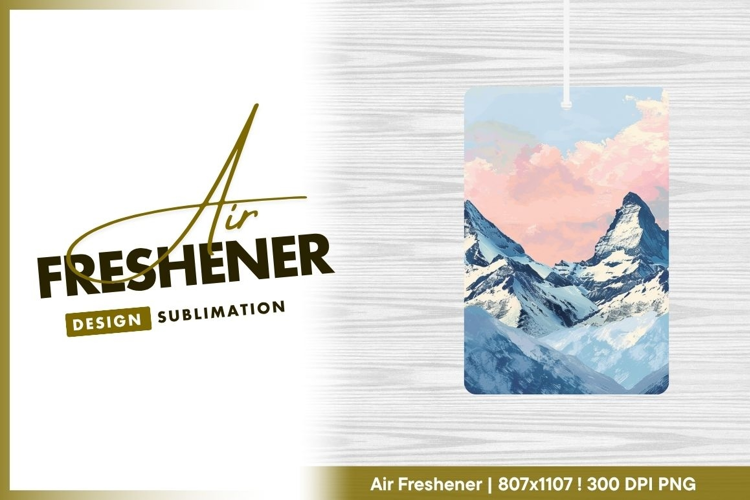Snowy Mountain Peaks and Pink Clouds air freshener