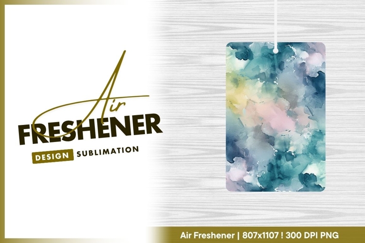 Abstract Watercolor Painting in Teal Blue air freshener