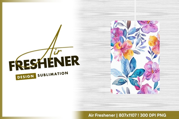 Watercolor Floral Pattern with Pink Purple air freshener