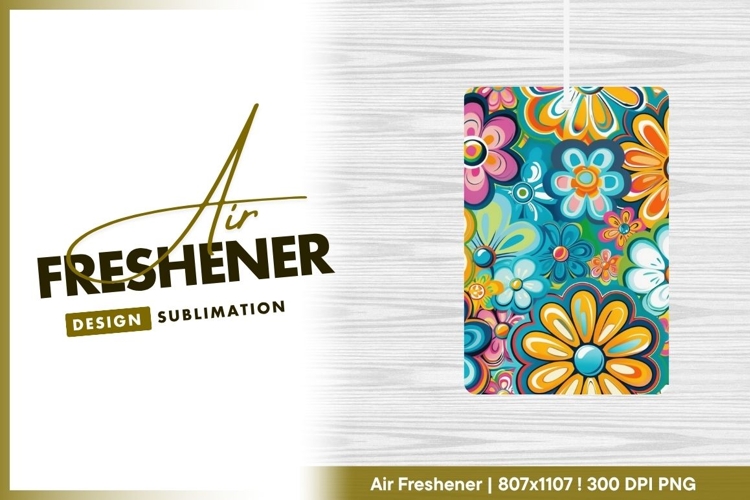 Colorful Floral Pattern with Orange Yellow air freshener