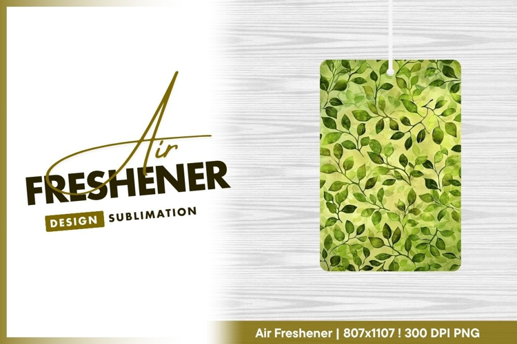 Watercolor Green Leafy Branches Pattern air freshener