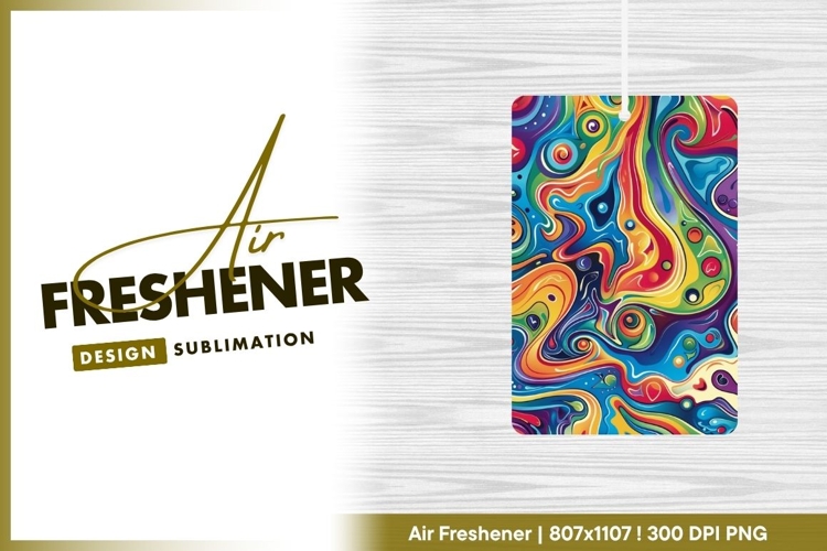 Abstract Swirling Colorful Shapes and air freshener