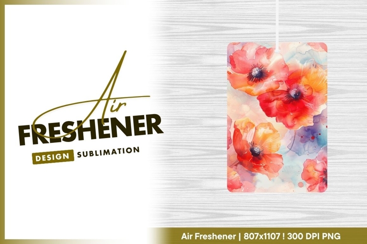 Watercolor Poppy Flowers Pattern Red air freshener