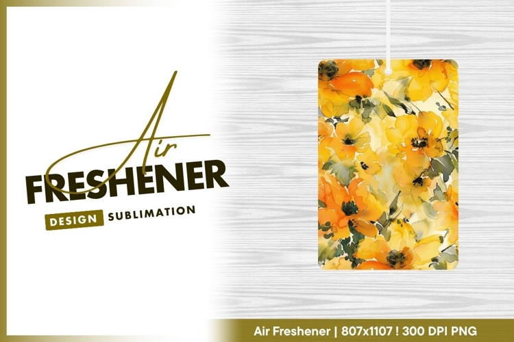 Watercolor Floral Illustration of Yellow and air freshener