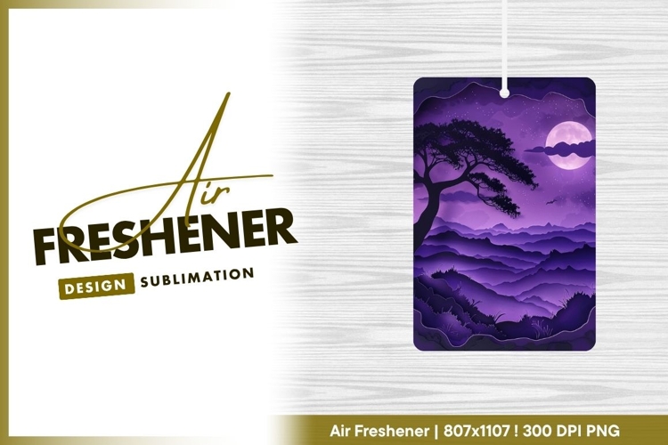 Purple Night Landscape with Tree Moon air freshener