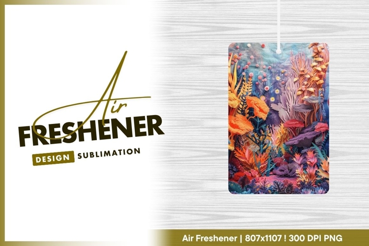 Colorful Paper Coral Reef Illustration with air freshener