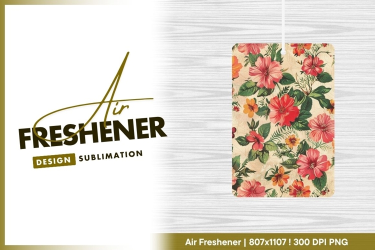 Floral Pattern with Red Pink Orange Flowers air freshener