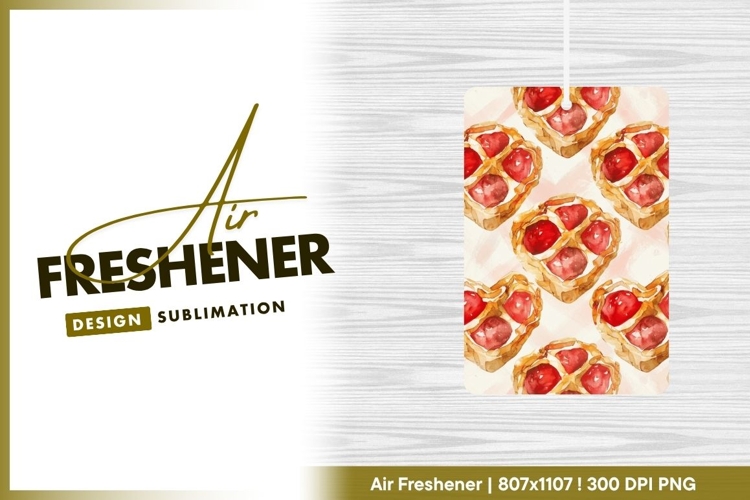 Watercolor Heart Shaped Cherry Pies air freshener