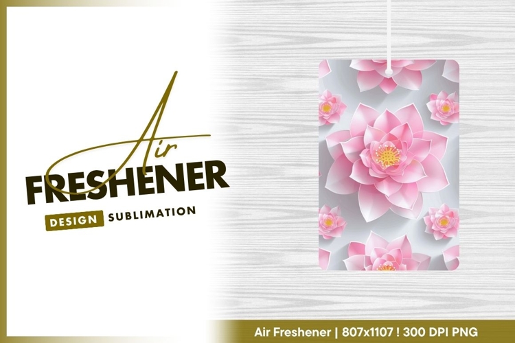 Pink Lotus Flowers on Gray Background air freshener