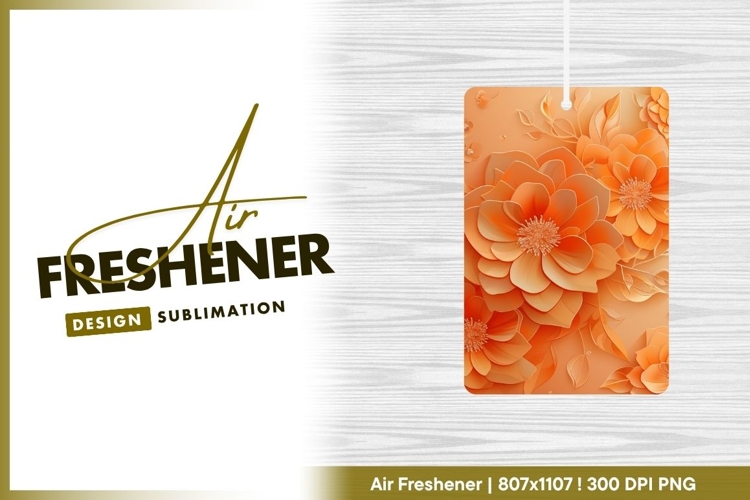 Orange Paper Flowers with Leaves and Water air freshener