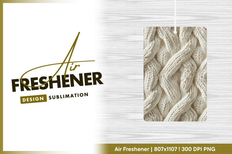 Cream cable knit fabric close up air freshener