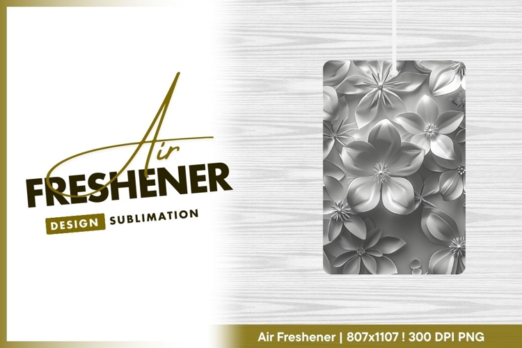 Elegant white floral embossed seamless air freshener