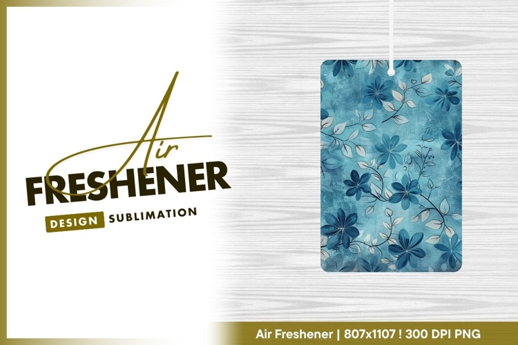 Blue floral pattern air freshener png background