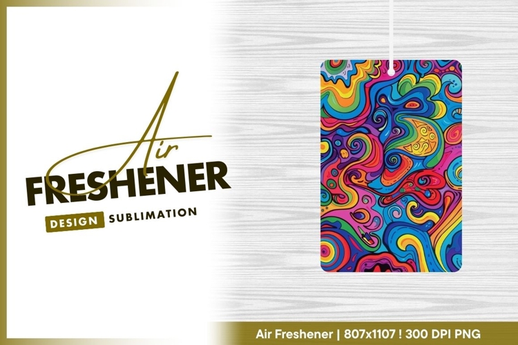 Psychedelic colorful swirls and abstract air freshener png