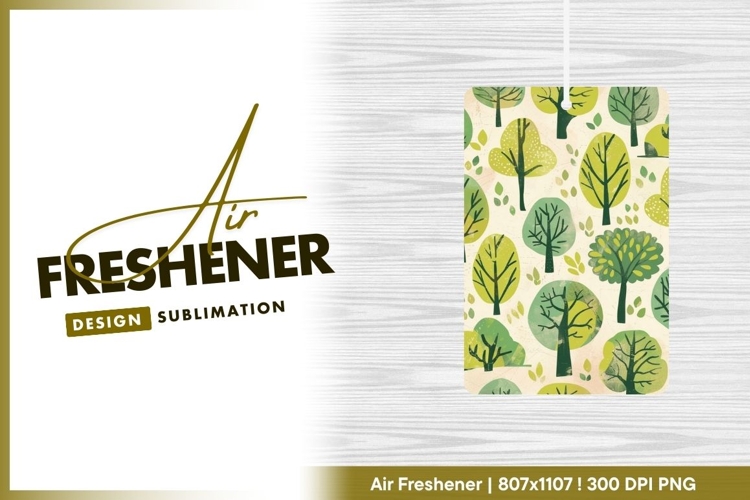 Green trees vector seamless pattern design air freshener
