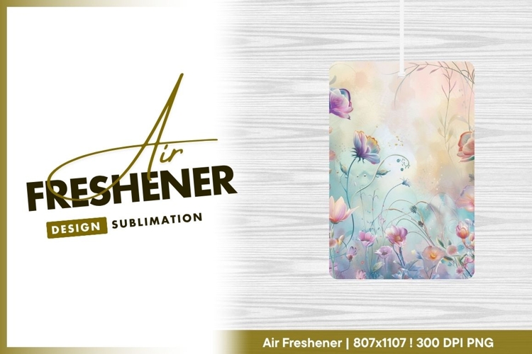 Watercolor floral background with pastel air freshener png