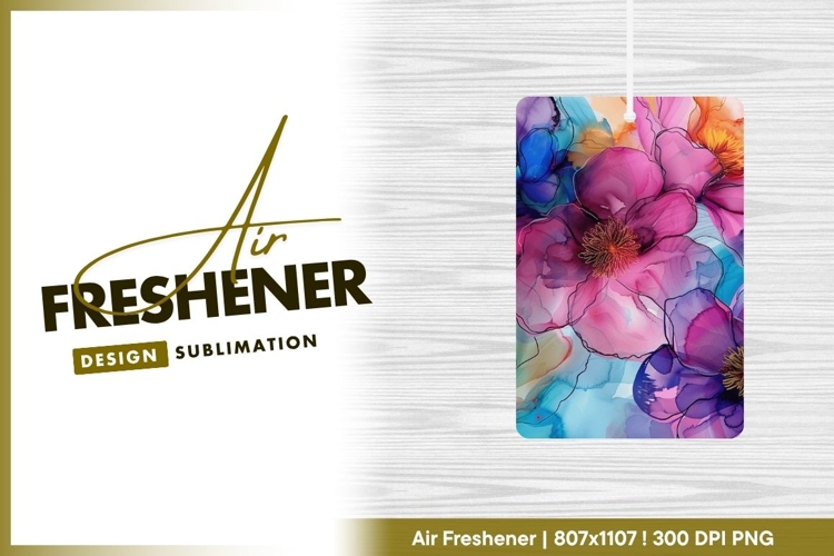 Abstract floral watercolor background air freshener png