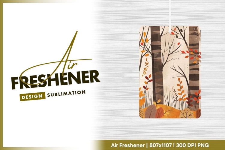 Autumnal birch forest artistic illustration air freshener