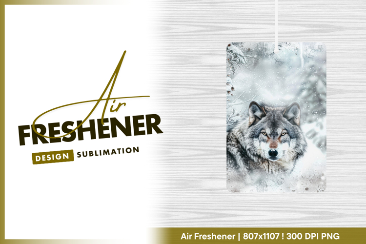 Wolf portrait in snowy winter wonderland Air Freshener