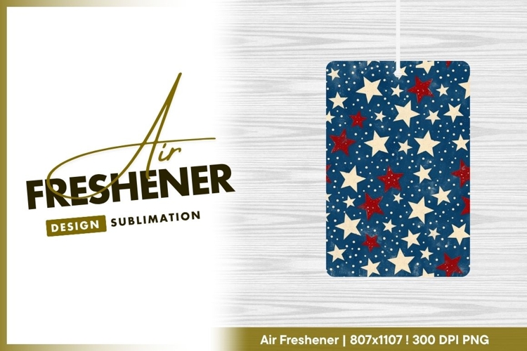 Patriotic star pattern red white and blue air freshener