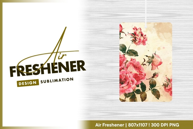 Vintage rose bouquet illustration air freshener png
