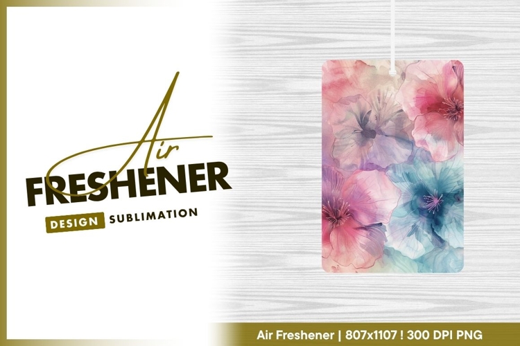 Watercolor floral arrangement with pastel hues air freshener example image 1
