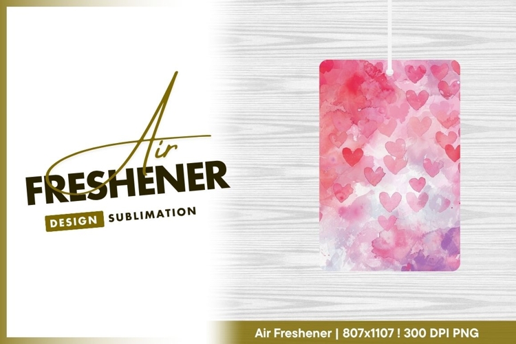 Watercolor heart pattern with air freshener png example image 1