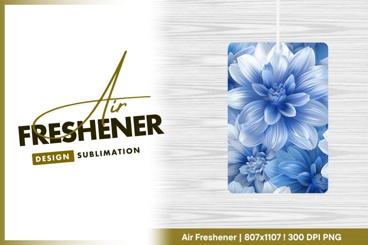 Blue floral background pattern air freshener png