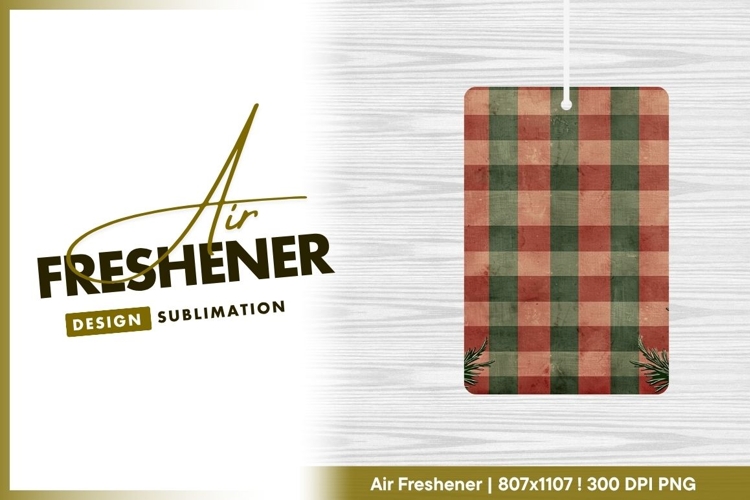 Rustic red green plaid christmas air freshener png