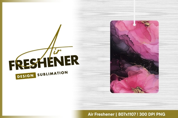 Pink and black abstract ink painting texture air freshener