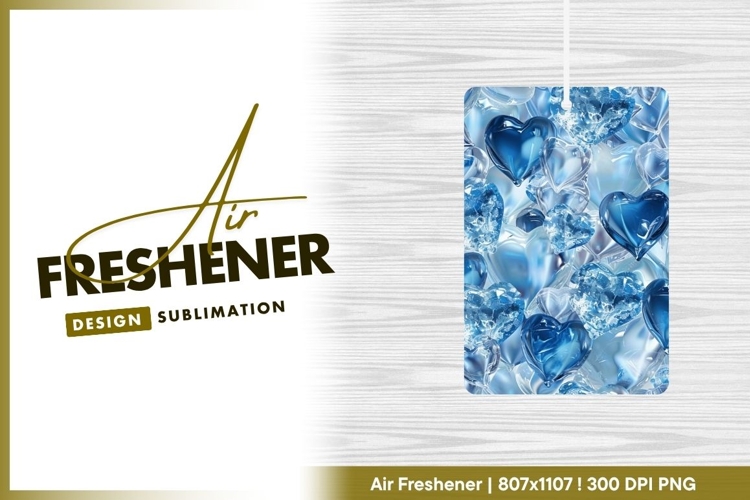Blue ice hearts background for valentines day air freshener