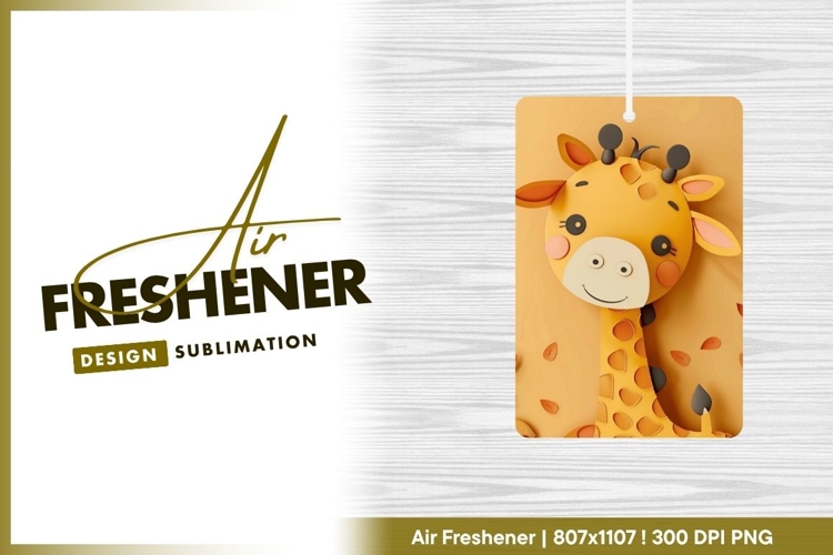 Cartoon giraffe paper art air freshener png