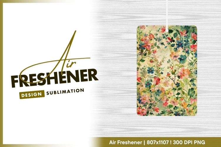 Floral watercolor painting style flower garden air freshener