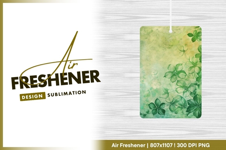 Green floral background with artistic texture air freshener