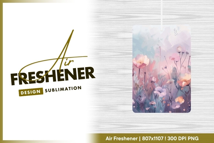 Pastel floral watercolor painting air freshener png