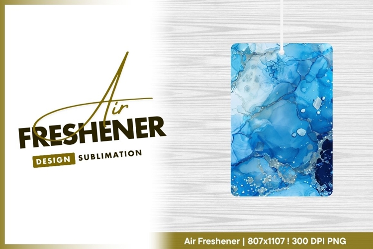 Blue silver alcohol ink abstract background air freshener