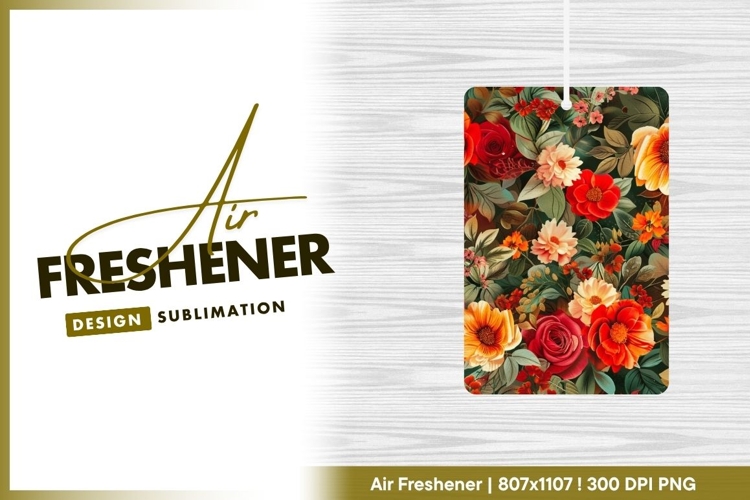 Floral Pattern with Roses and Other Flowers air freshener