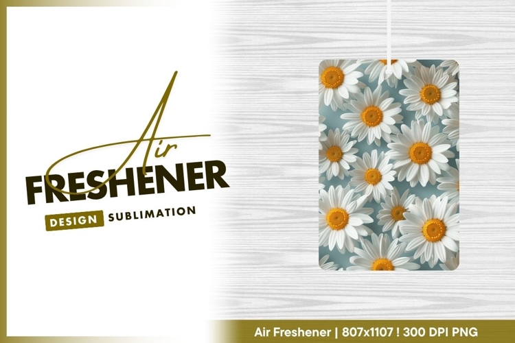 Daisy Flowers Pattern White Petals Yellow air freshener