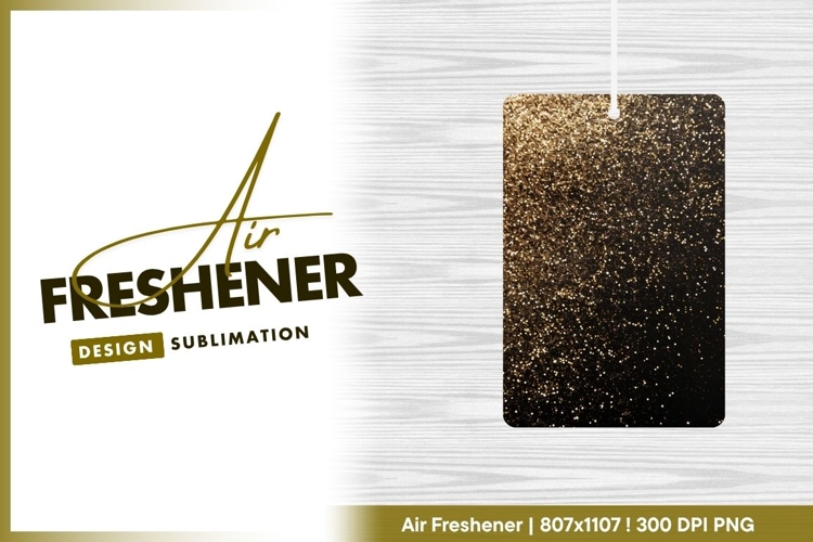 Gold Glitter Sparkles on Black Background air freshener