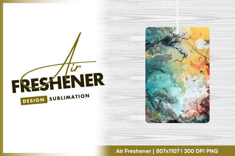 Abstract Watercolor Illustration of Trees air freshener