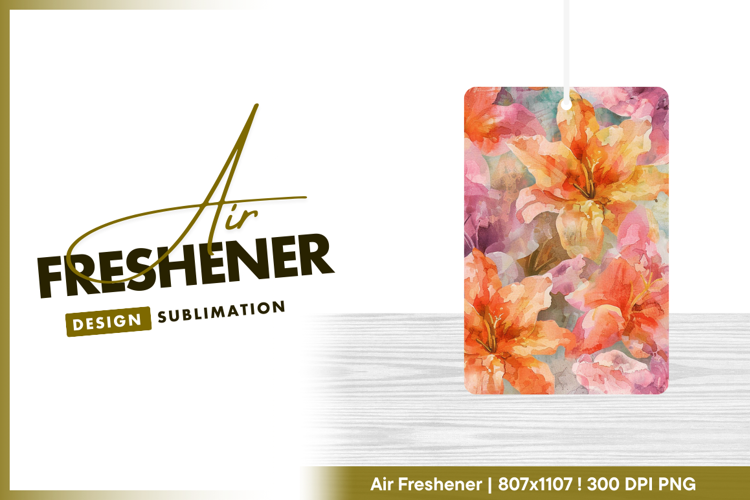 Watercolor lily flower seamless pattern design Air Freshener