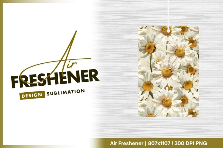 White Daisy Flowers with Yellow Centers on air freshener
