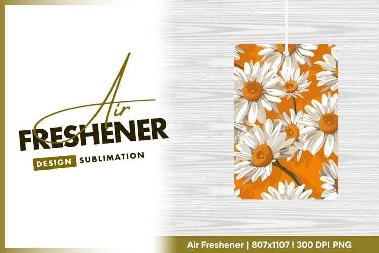 White Daisies with Orange Centers on an air freshener