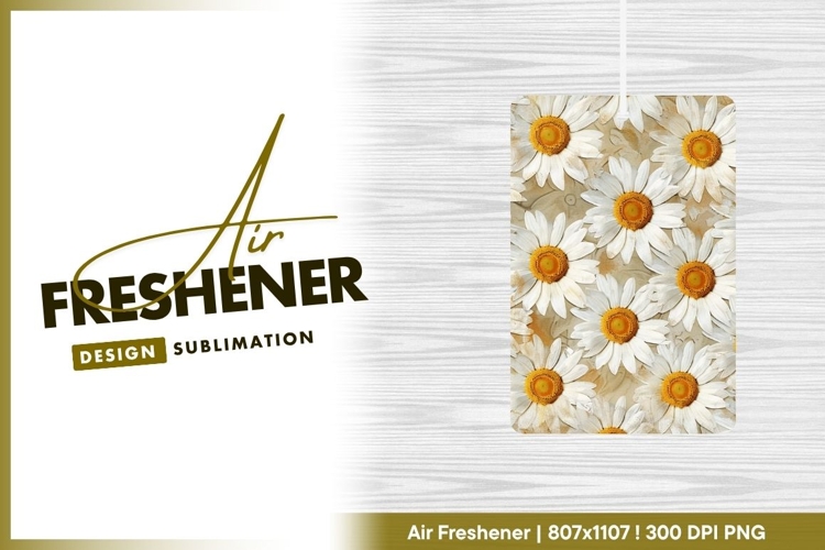 Daisy Flower Pattern White Petals Yellow air freshener