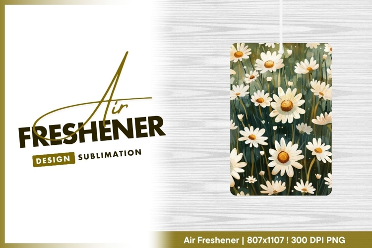 White daisy flowers with yellow centers in air freshener