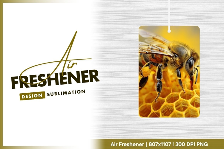 Macro Close Up of Honey Bee on Honeycomb air freshener