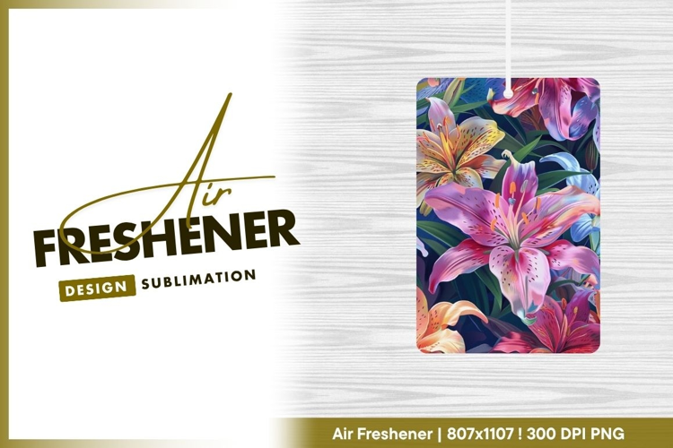 Colorful Lilies Floral Pattern with Pink air freshener