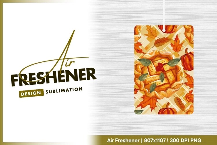 Autumnal Pie Pumpkins and Leaves on air freshener example image 1